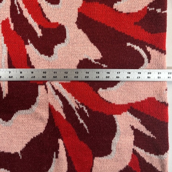 Farm Rio Flower Knit Sweater Dress Pink Balloon Sleeves Large Artsy Wool Blend - Picture 11 of 15